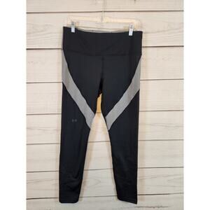 Under Armour Womens Black Gray Mid Rise High Waist Leggings Pants Size Large NWT